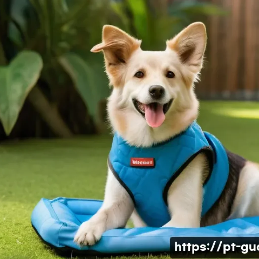 과테말라에서 개를 키울 때 주의할 점 - A happy medium-sized dog with short fur wearing a lightweight, breathable fabric vest designed to ke...