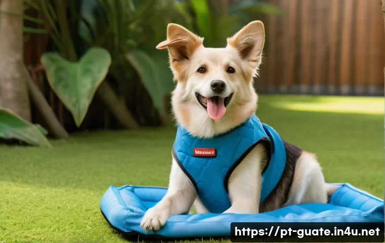 과테말라에서 개를 키울 때 주의할 점 - A happy medium-sized dog with short fur wearing a lightweight, breathable fabric vest designed to ke...