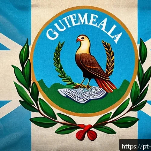 Home 31 과테말라 국기 의미와 역사 - A detailed, vibrant depiction of the Guatemalan flag waving gently in a bright, clear sky. The two s...