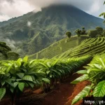 Home 18 과테말라 카페 추천 리스트 - A lush coffee plantation in Alta Verapaz, Guatemala, featuring vibrant green coffee plants with ripe...